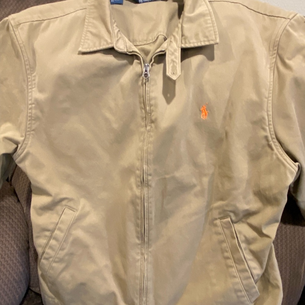 Ralph Lauren Khaki Jacket with Orange Emblem